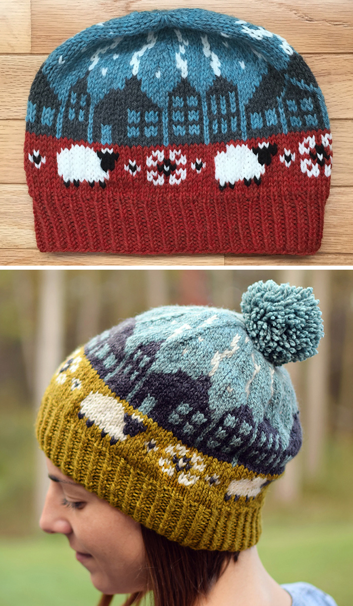 Free Knitting Pattern for Lerwick Roofline Hat