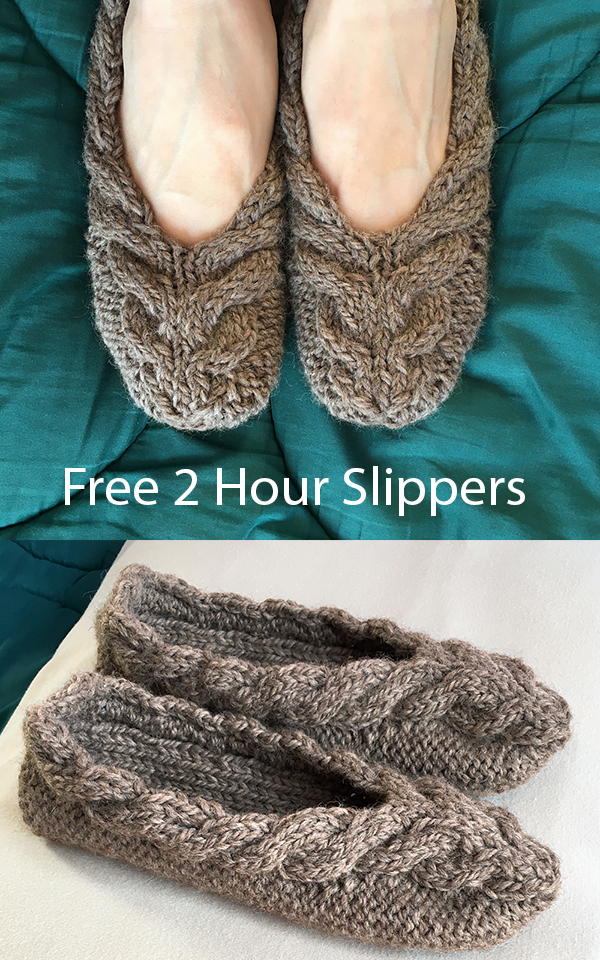 Free Less than 2 Hour Slippers Knitting Pattern