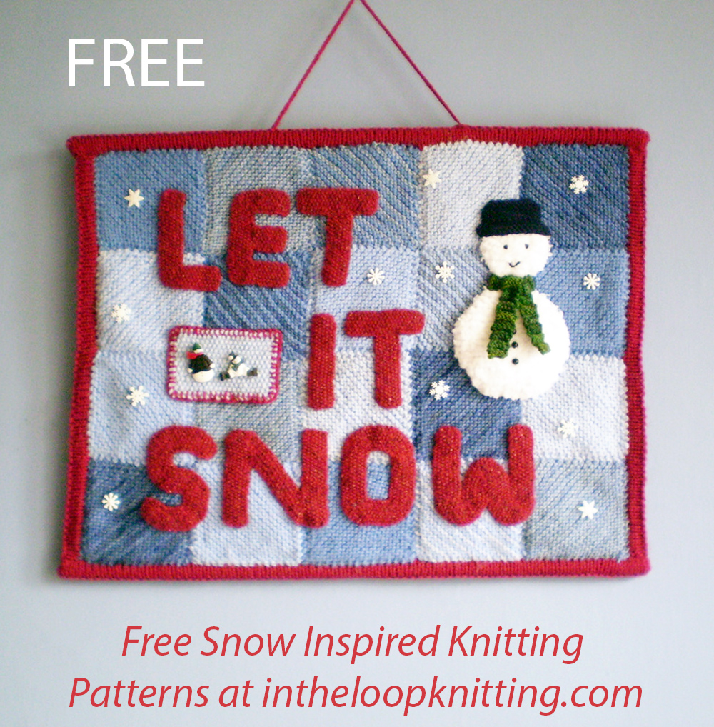 Free Let It Snow Wall Hanging Knitting Pattern