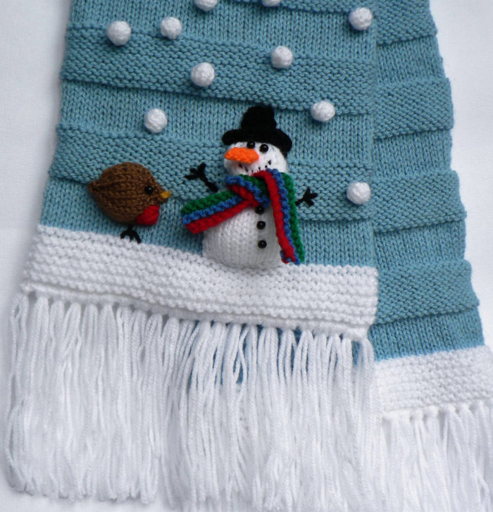 Knitting pattern for Let It Snow Scarf