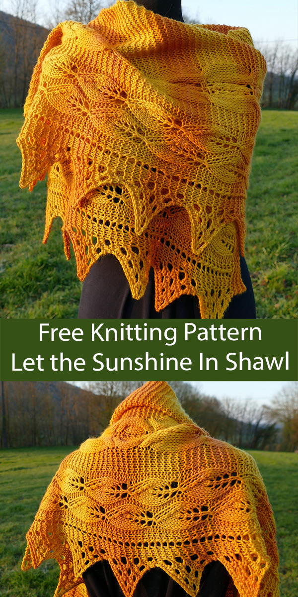 Free Shawl Knitting Pattern Let the Sunshine In Shawl