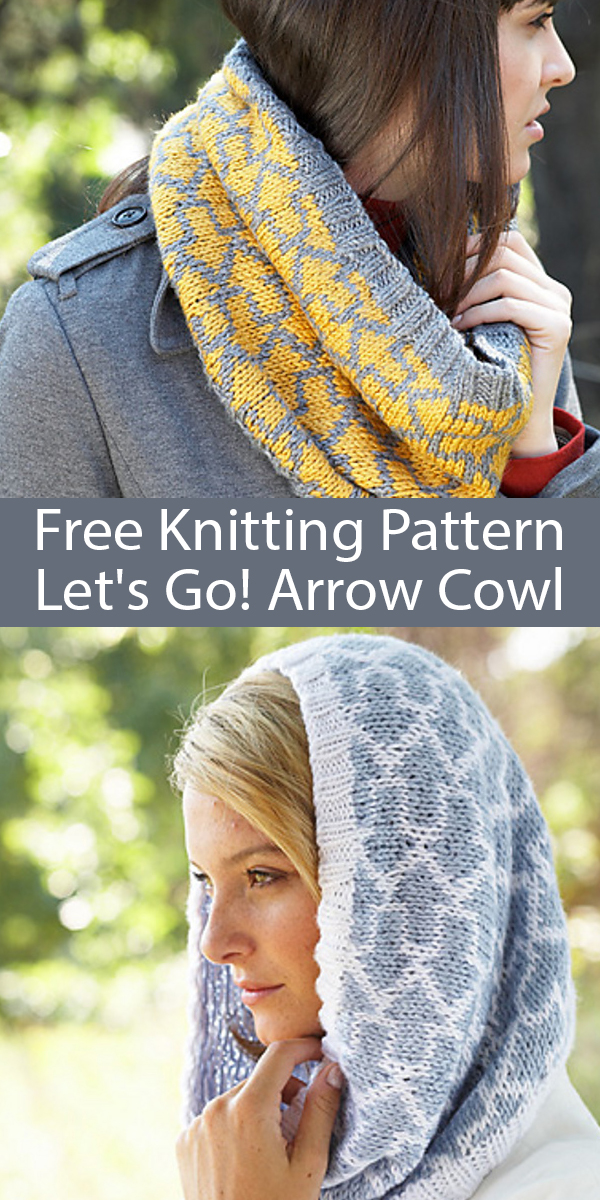 Let's Go Arrow Cowl Free Knitting Pattern