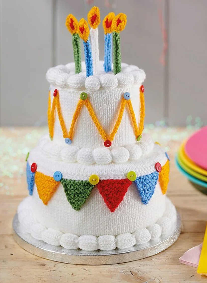 Let's Party Birthday Cake Knitting Pattern