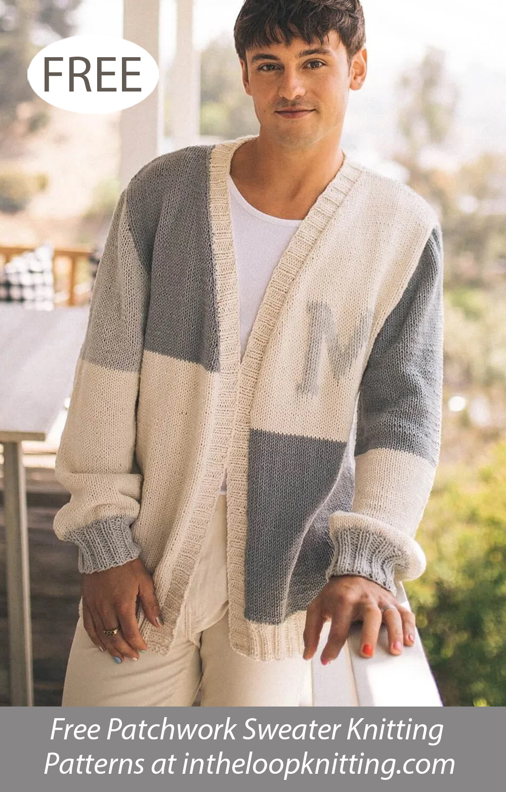 Free Letter Sweater Cardigan Knitting Pattern