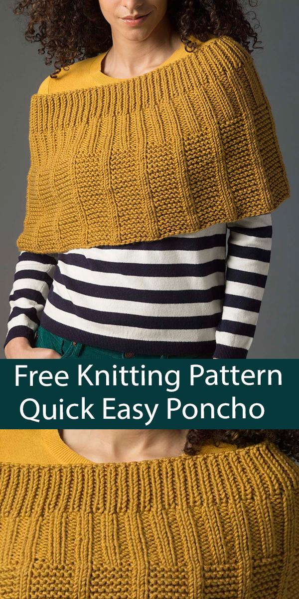 Free Poncho Knitting Pattern Easy Quick Level 2 Poncho