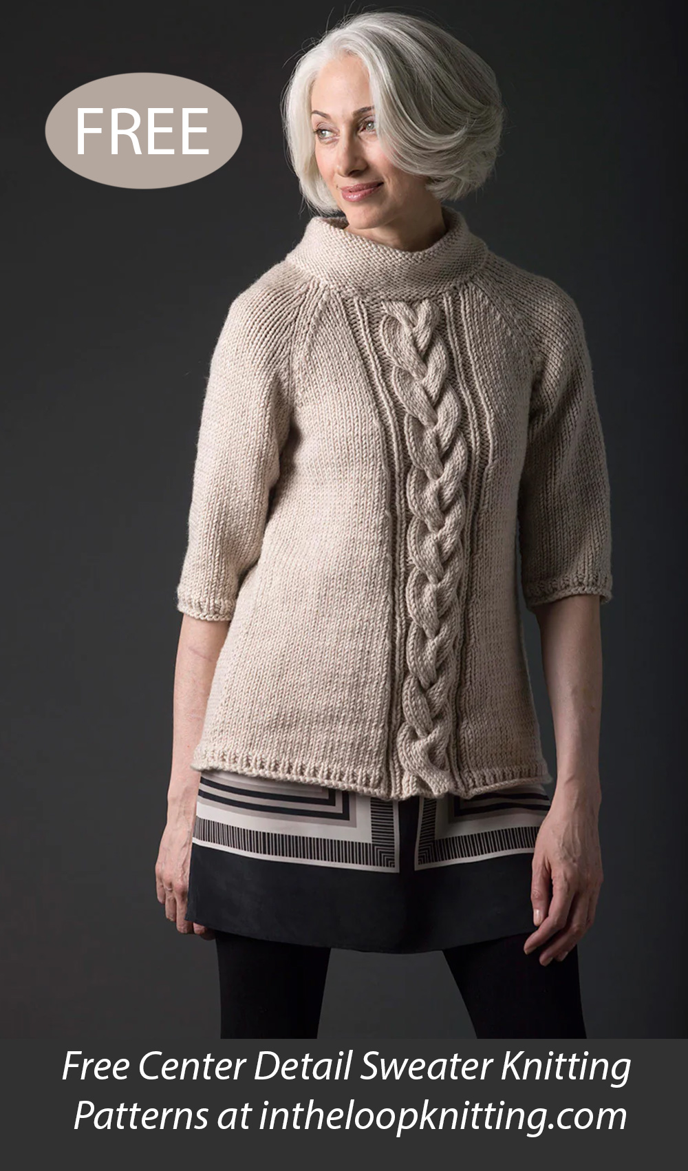 Free Women's Cable Sweater Knitting Pattern