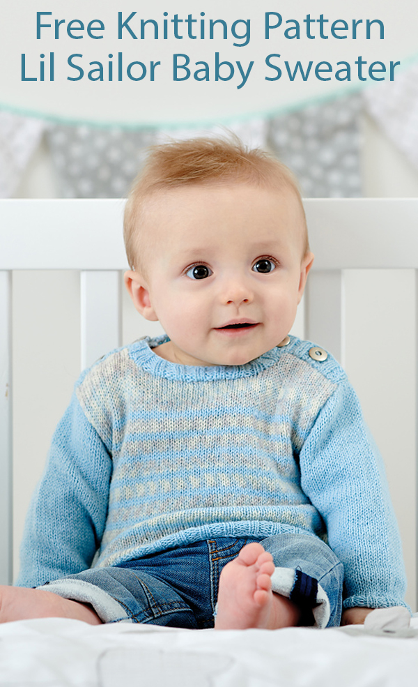 Free Knitting Pattern for Lil Sailor Baby Sweater