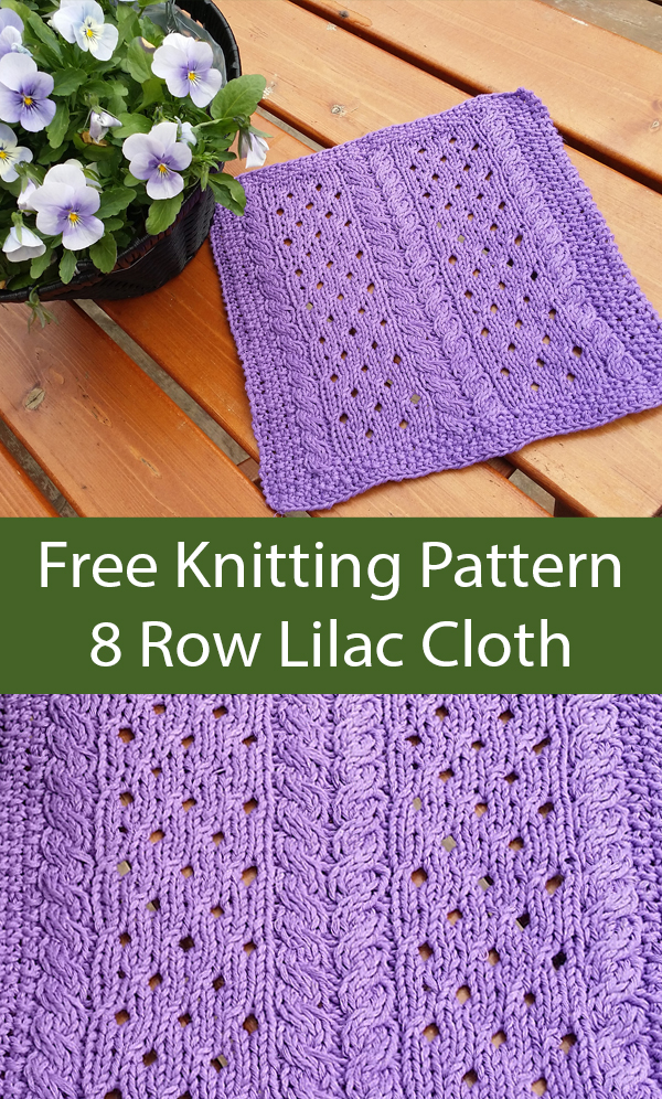 Free Lilac Dishcloth Knitting Pattern