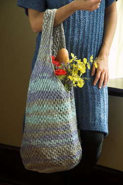 knitted market bag patterns for beginners