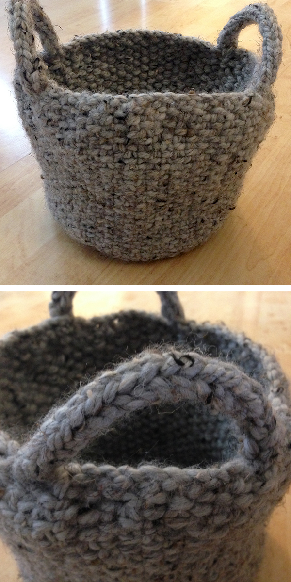 Free Knitting Pattern for Linen Stitch Basket