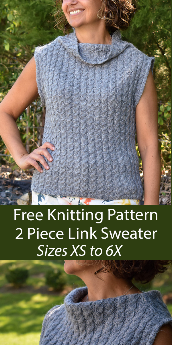 Free Top Knitting Pattern Link Sweater XS to 6XL