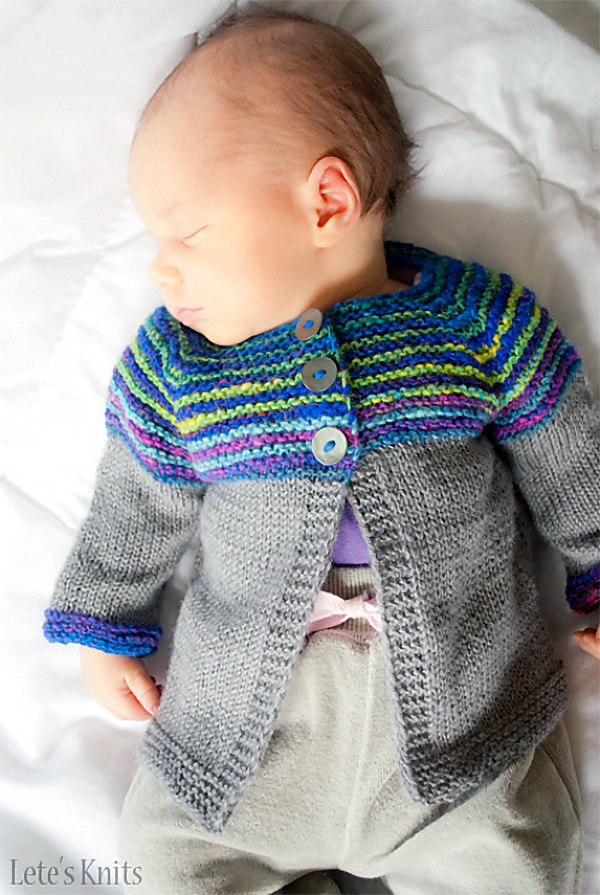 Free Knitting Pattern for Easy Baby Cardigan