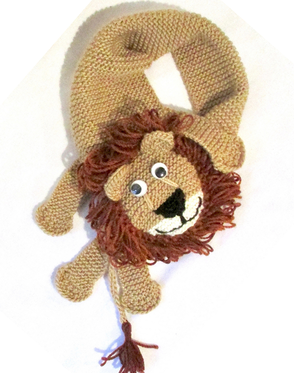 Knitting Pattern Lion Scarf Keyhole Scarf