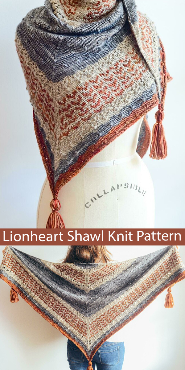Shawl Knitting Pattern Lionheart Shawl