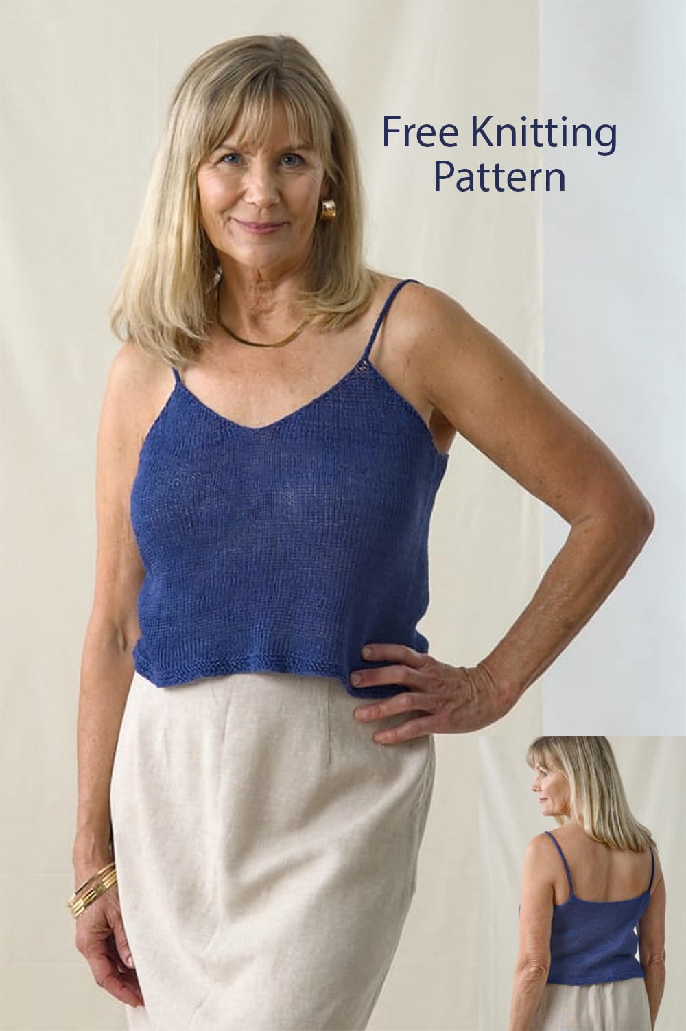 Free Knitting Pattern for Liora Strappy Top 