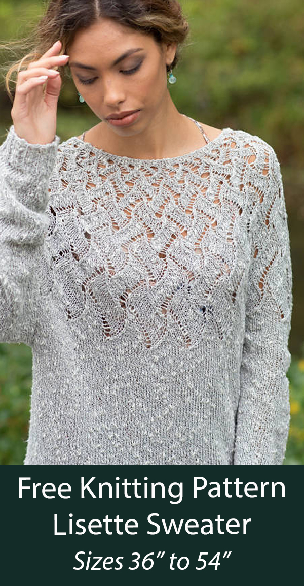 Free Sweater Knitting Pattern Lisette Pullover