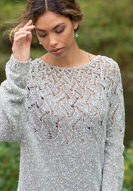 Arkenstone Pullover Knitting PATTERN Cables and Lace Sweater Pattern