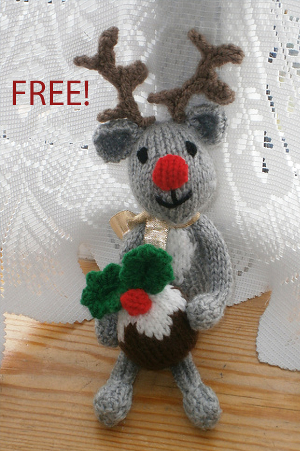 Free Christmas Knitting Pattern Reindeer Rudolfino