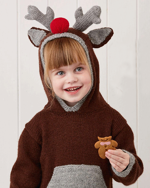 Knitting Pattern Reindeer Hoodie