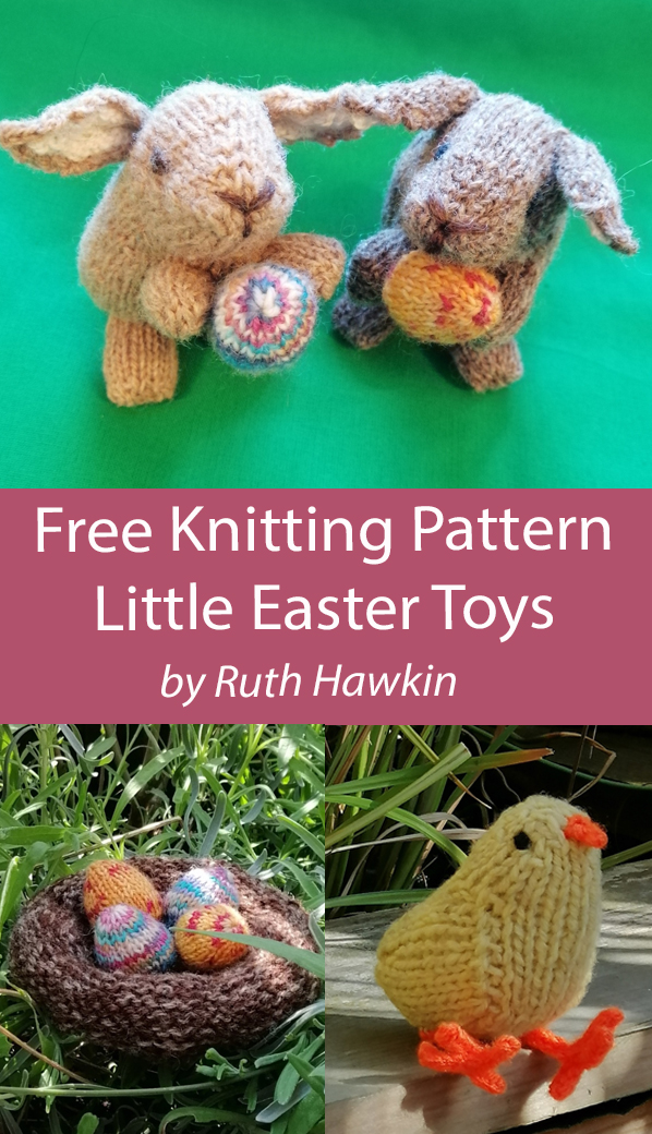 Little Easter Bunny, Chick, Nest Free Knitting Pattern