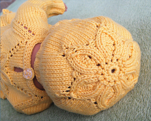 Free Knitting Pattern for Little Flower Hat