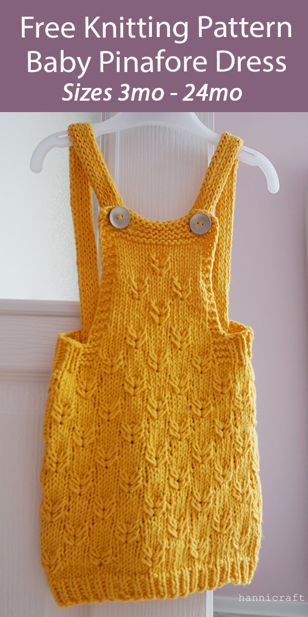 Free Baby Knitting Pattern Little Gardener's Pinafore Dress