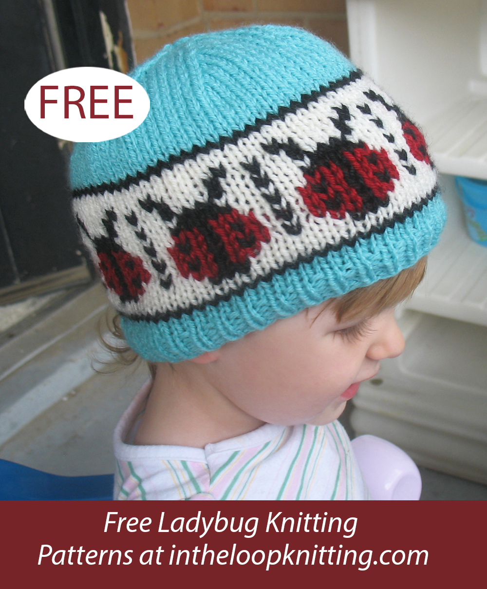 Free Little Ladybugs Hat Knitting Pattern