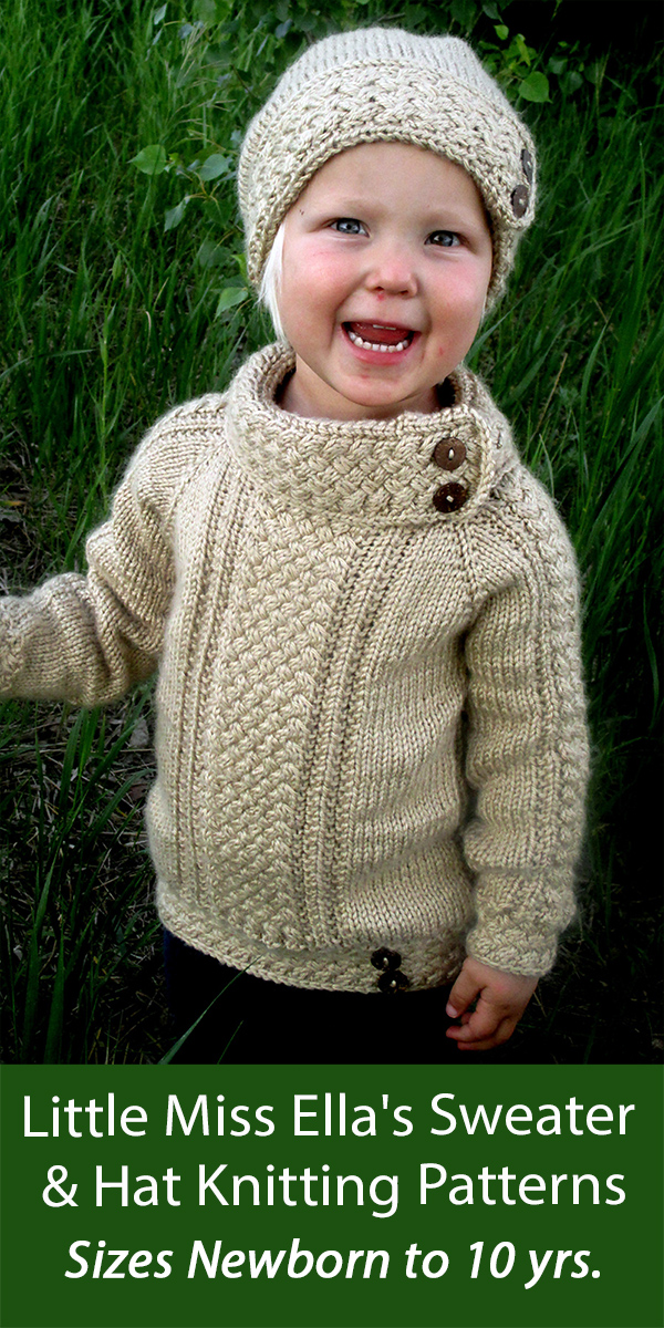 Baby Knitting Pattern Little Miss Ella's Sweater and Hat