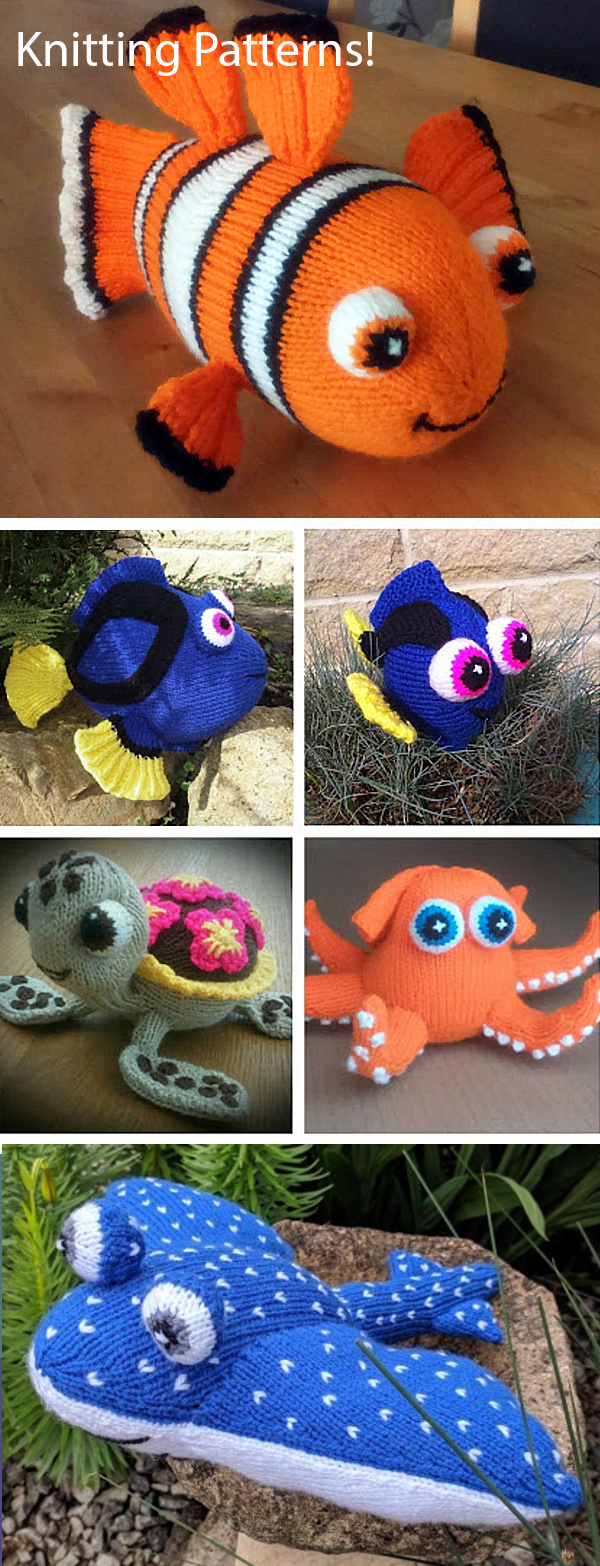 Knitting Patterns for Finding Nemo and Finding Dory
