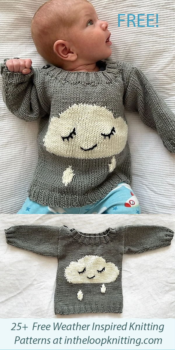 Free Baby and Child Sweater Knitting Pattern Little Rain Cloud Sweater
