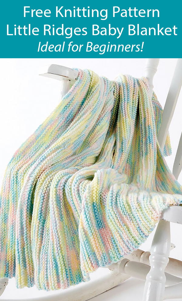 Free Knitting Pattern for Easy Little Ridges Baby Blanket for Beginners