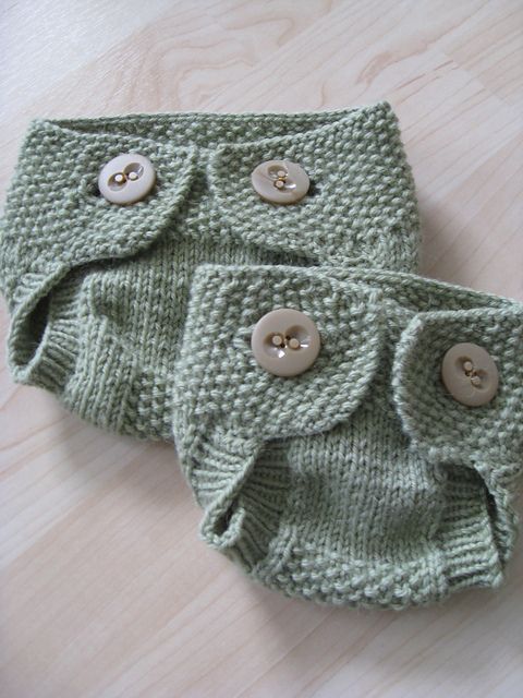 Free knitting pattern for Little Seedling Soaker baby diaper cover