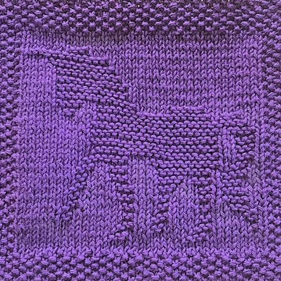 Free Knitting Pattern for Little Unicorn Square