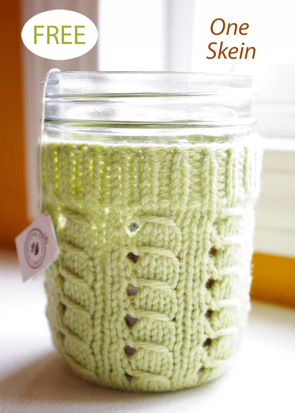 Free Little Windows Mason Jar Cozy Knitting Patterns Mason Jar Covers