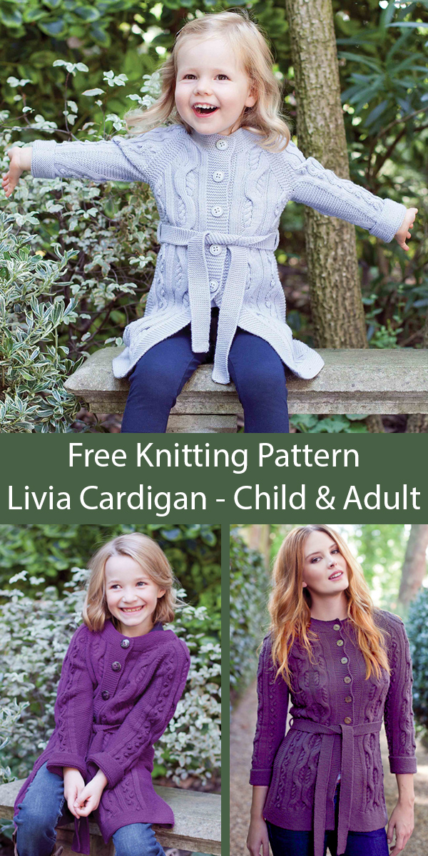 Free Knitting Pattern for Livia Child and Adult Cardigan