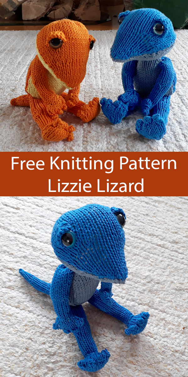 Lizard Knitting Pattern Lizzie Lizard Toy
