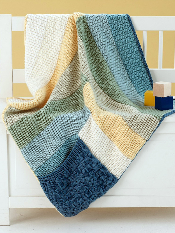 Free Knitting Pattern for Log Cabin Pocket Blankie