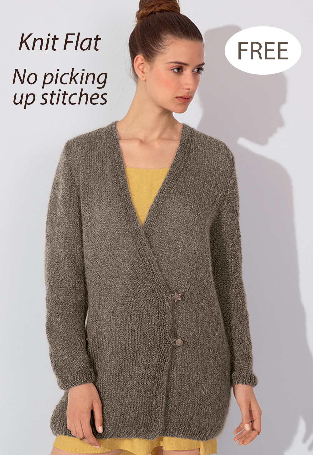 Free Women's Wrap Cardigan Long Jacket Knitting Pattern