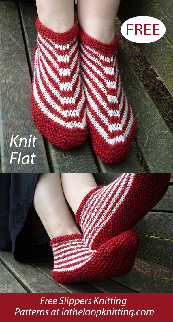 Free Long John Booties Slippers Knit Flat Knitting Pattern