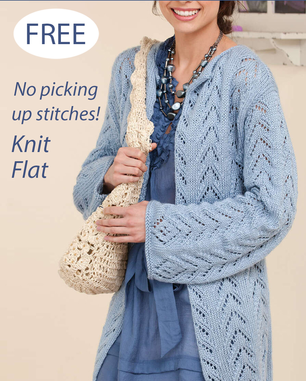Free Long and Lacy Jacket Cardigan Knitting Pattern