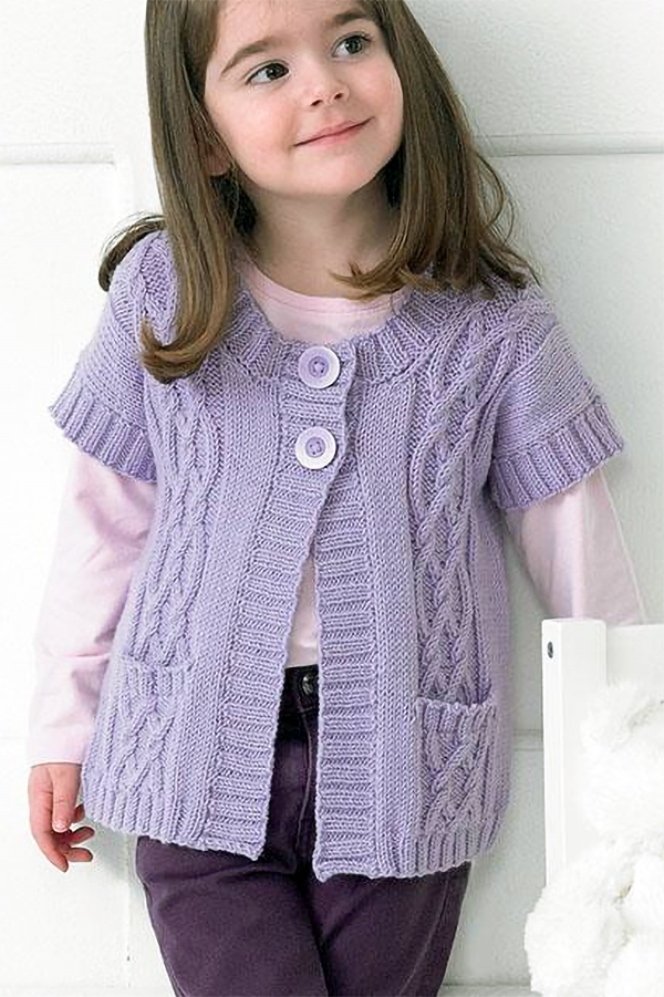 Knitting Pattern for Cable Baby Cardigan