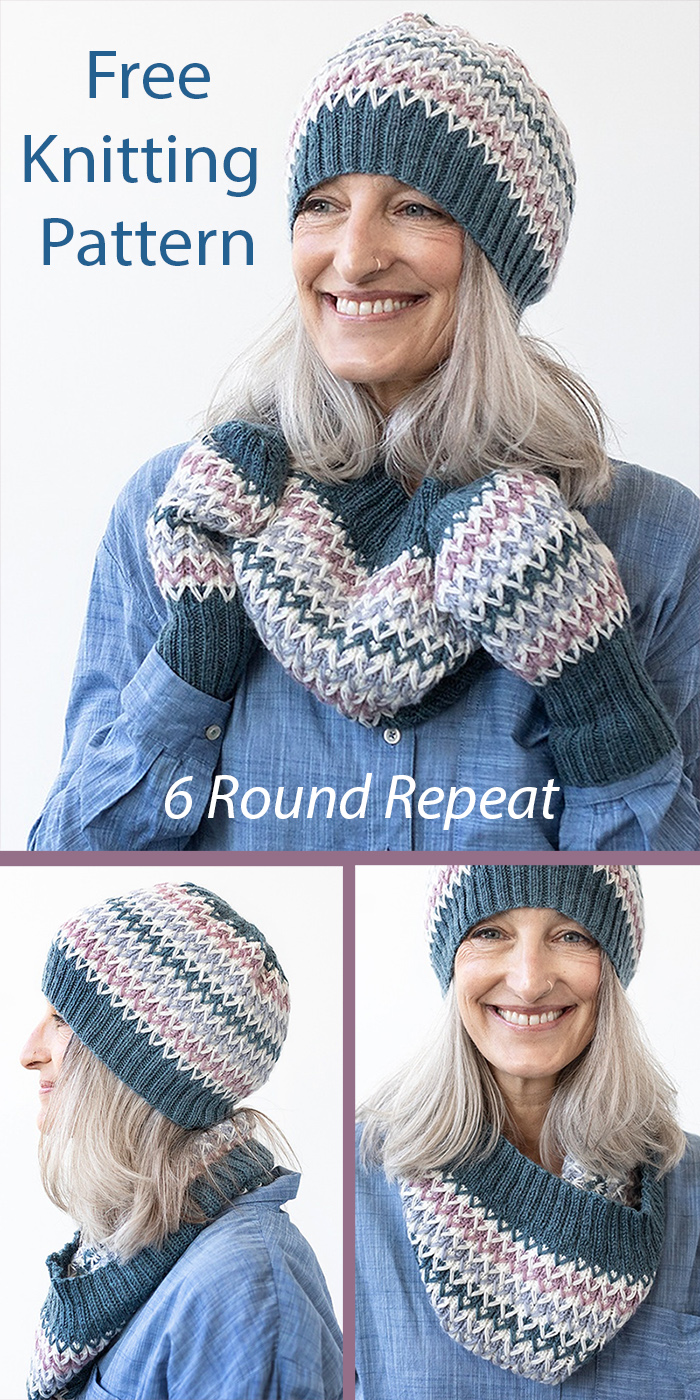 Free Hat, Cowl, and Mittens Set Knitting Pattern Loop-de-Loop Cowl, Hat and Mittens Set