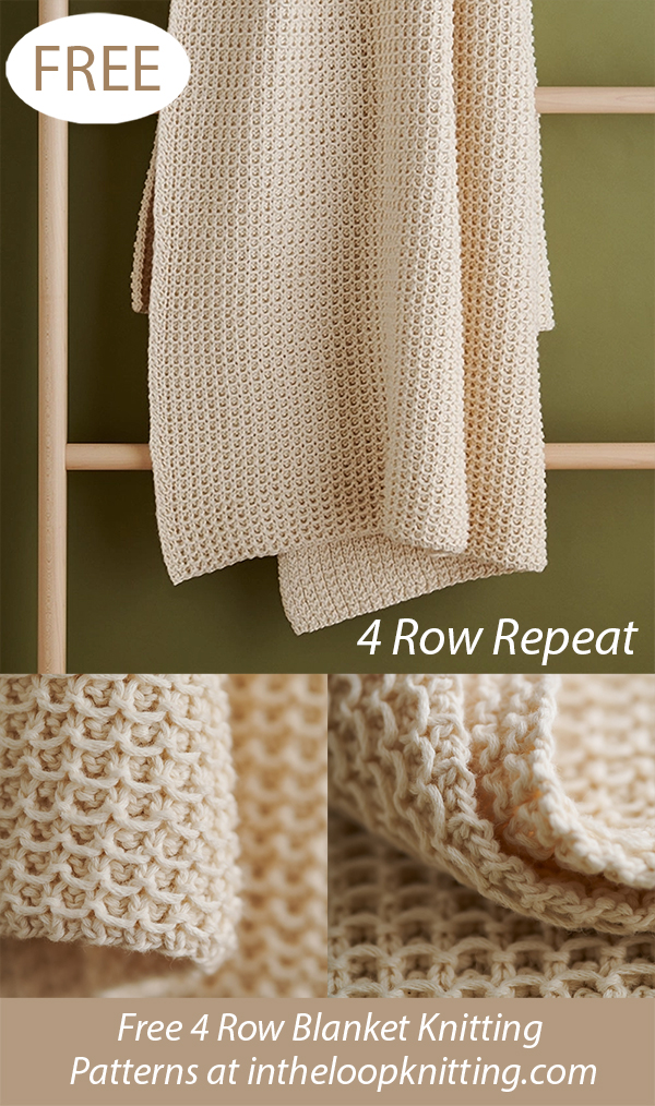 Free Loop-The-Loop Blanket  Knitting Pattern 4 Row Repeat