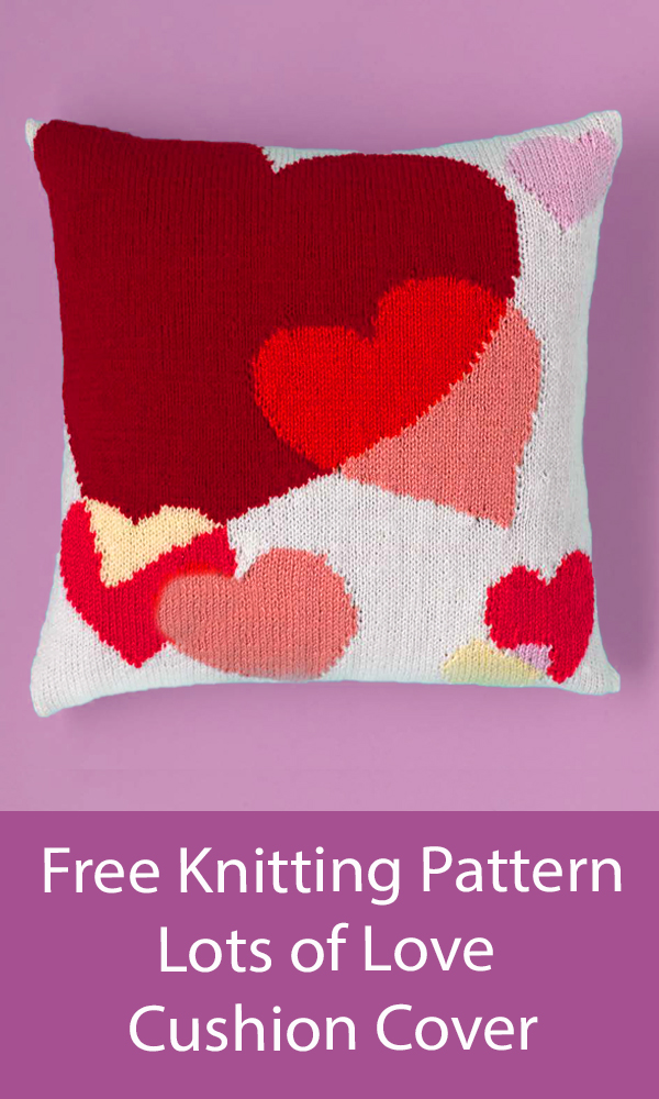 Free Heart Pillow Knitting Patterns Lots of Love Cushion Cover