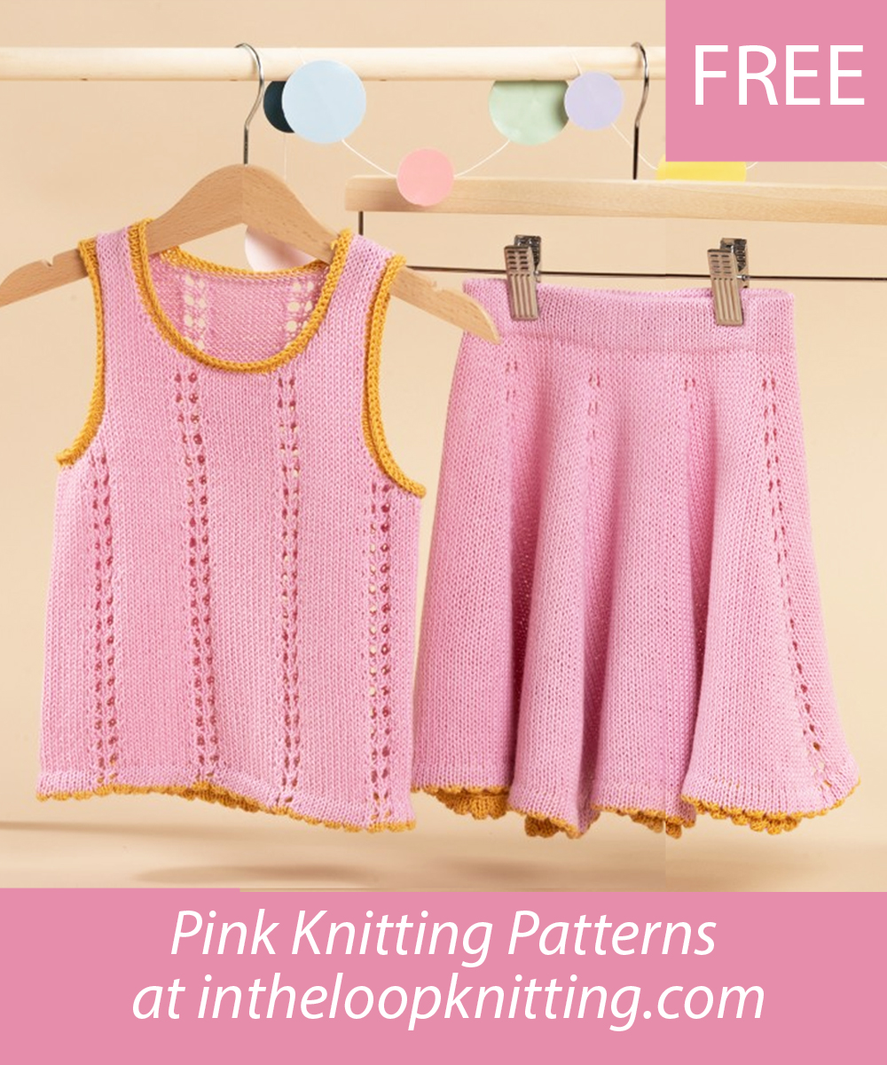 Free Pink Lou Mini Top and Skirt Knitting Pattern