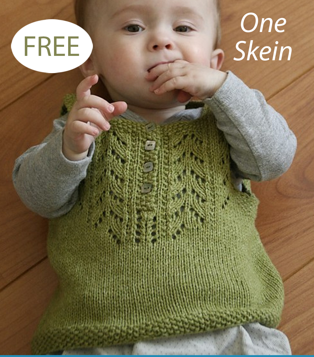 Free One Skein Baby Knitting Pattern Louise Baby Vest or Top