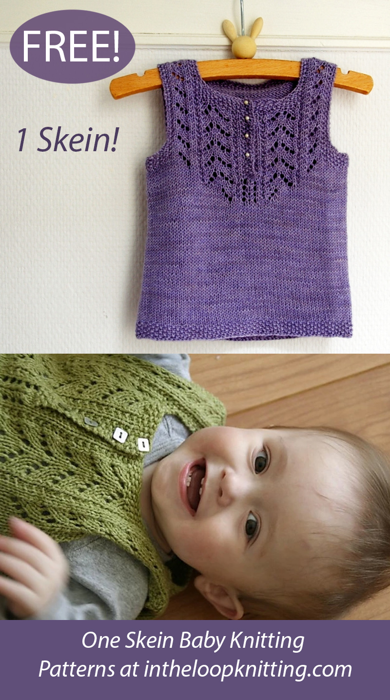Free One Skein Baby Knitting Pattern Louise Baby Vest or Top