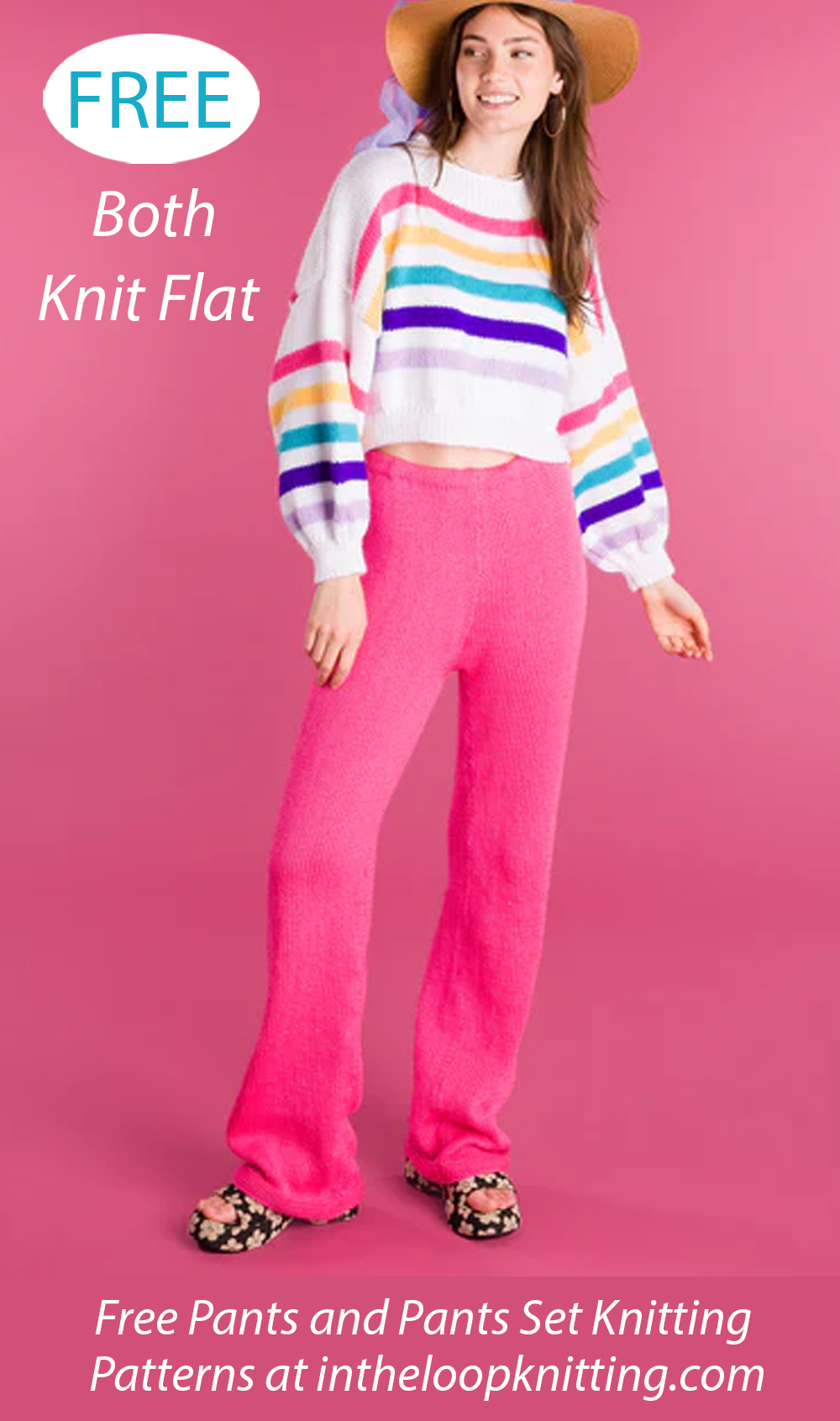 Free Lounge Around Pants and Dropped Cropped Pullover Knitting Pattern