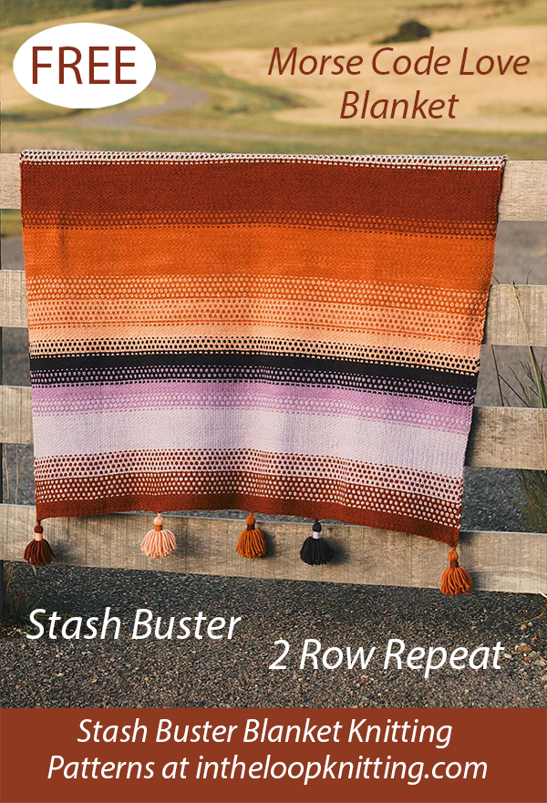Free Stash Buster Morse Code Love Blanket and Pillow Knitting Pattern