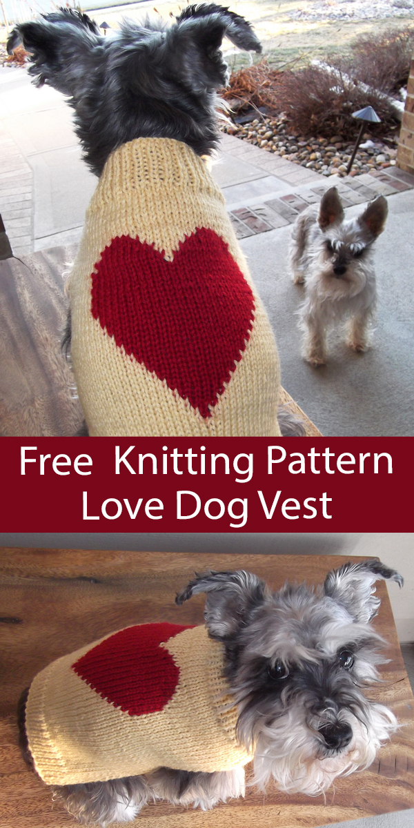 Free Dog Sweater Knitting Pattern Love Dog Vest